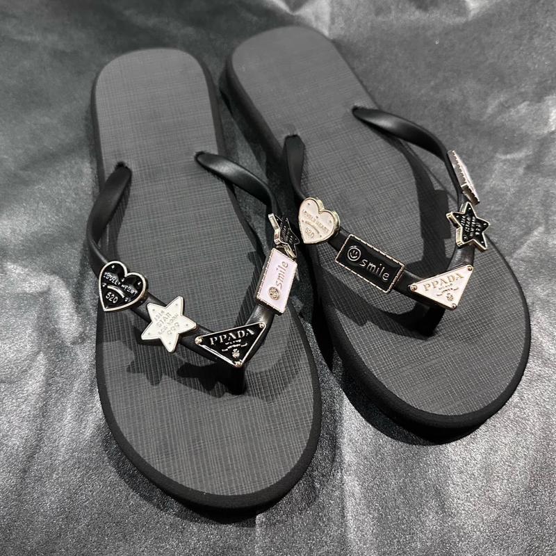 Dép xỏ ngón charm ngẫu nhiên TRẮNG HỒNG-ĐEN HỒNG-TRẮNG ĐEN-MIN sang chảnh DéP Nữ 7