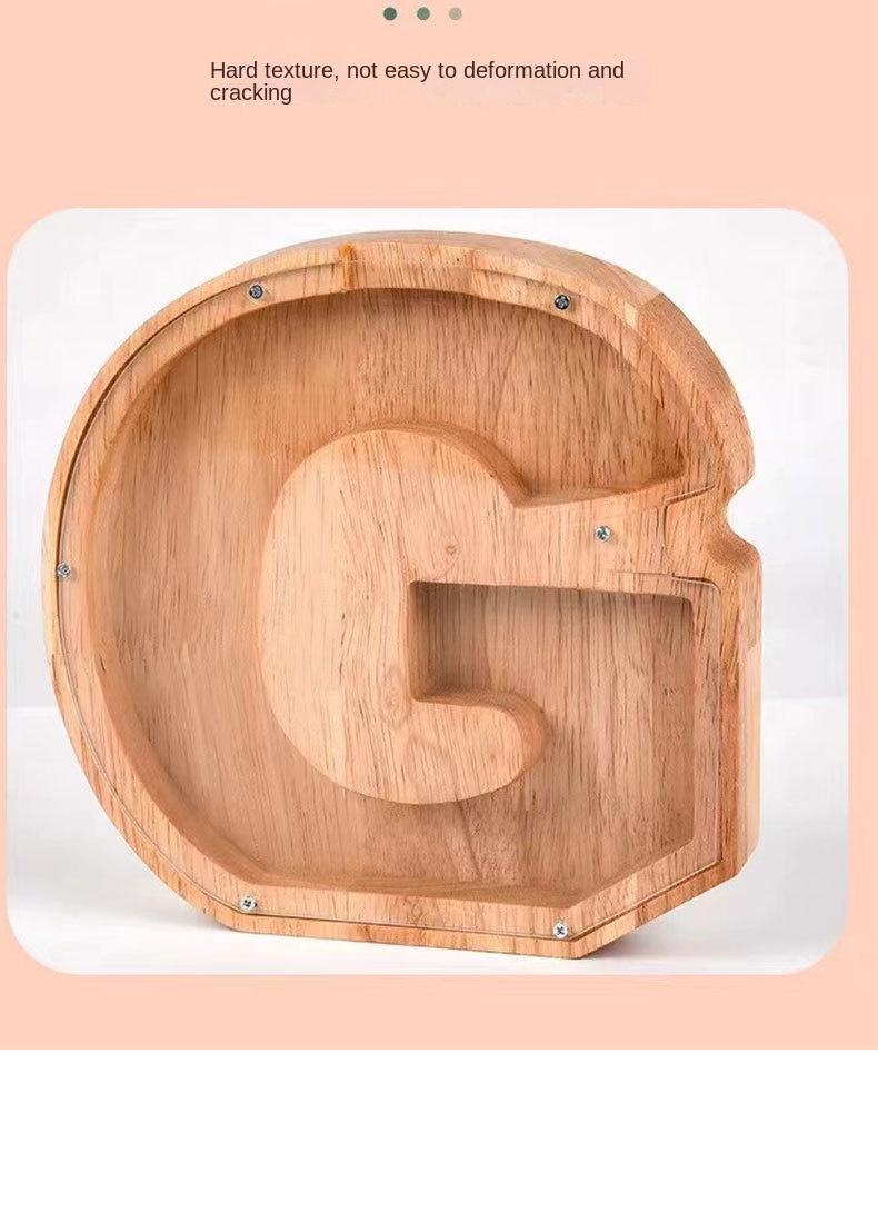 Product Introduction of Alphabet Animal Wooden Coin Bank | Transparent Savings Jar | Kids' Holiday Gift | Cross-Border Free Shipping 5