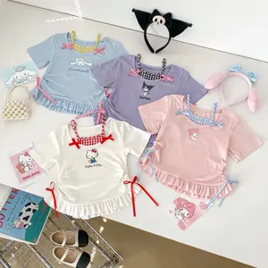 BAJU ANAK PEREMPUAN ATASAN LUCU MODEL PITA RUFFLE SQUARE SANRIO NEW