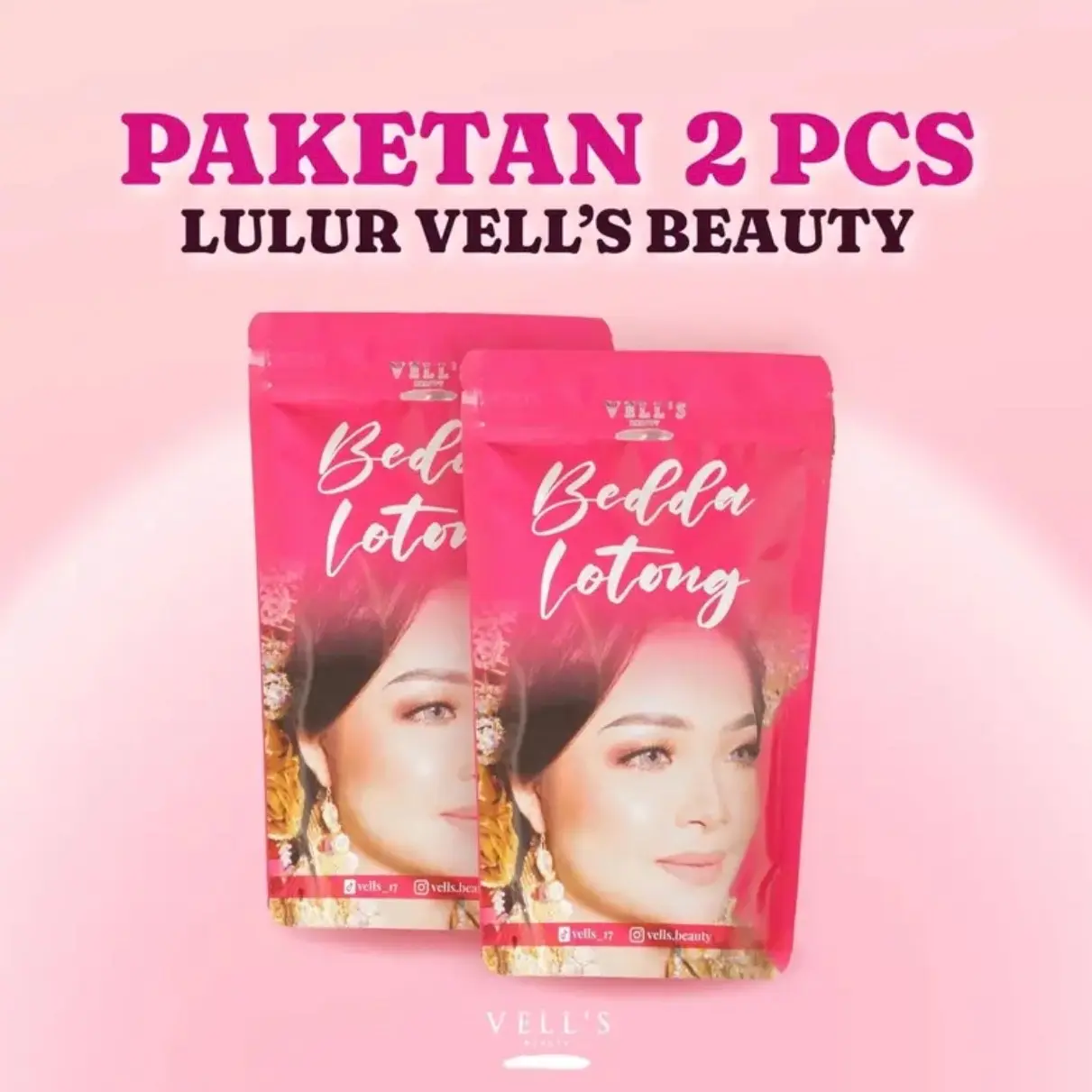 2 PCS LULUR VELLS BEAUTY Kusam Memutihkan