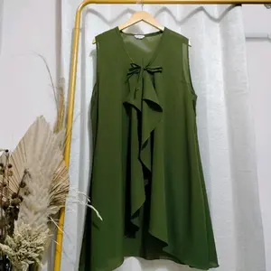[BISA COD] OUTER KEKINIAN Ld 110 cm pb 100 cm bahan cerutty premium [ aksen tali depan pendek]