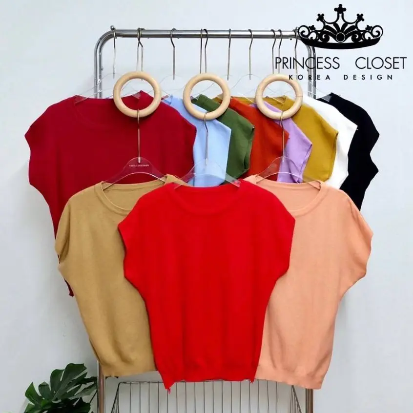 Atasan Rajut Wanita Korean Style Lengan Pendek Princess Closet 2826 Knit Top Bkk Import Bangkok