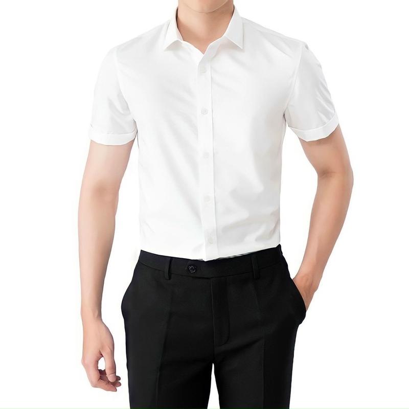 SƠ MI CỌC TAY ZOCO VẢI LỤA Trơn Cotton Cổ Tròn Áo Nam Menswear 2
