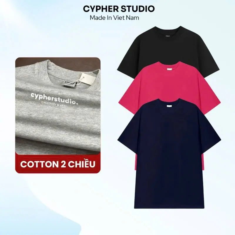 AP 03 Áo Thun Trơn Cotton 260GSM Premium Full Color CYPHER STUDIO Cổ Tròn Nam , Nữ Menswear