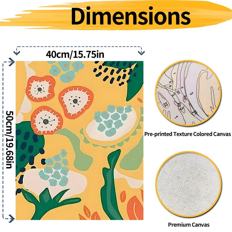 Cartoon Pattern DIY Painting Kit without Frame, 1 Set DIY Painting By Numbers Kit, Wall Art Decoration for Home Living Room Bedroom 1