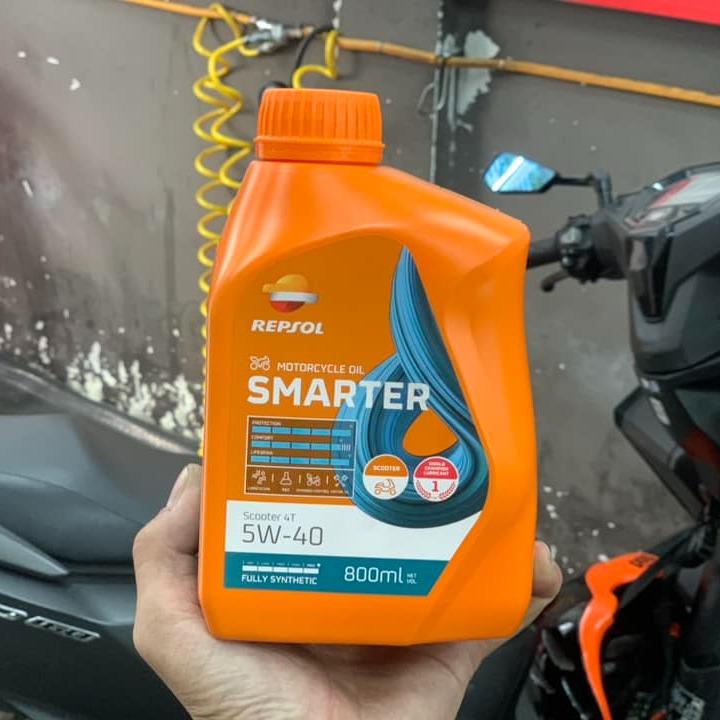  Dầu nhớt Repsol Smarter Scooter 4T 5W-40 0.8L nhớt tổng hợp cho xe tay ga   930035  