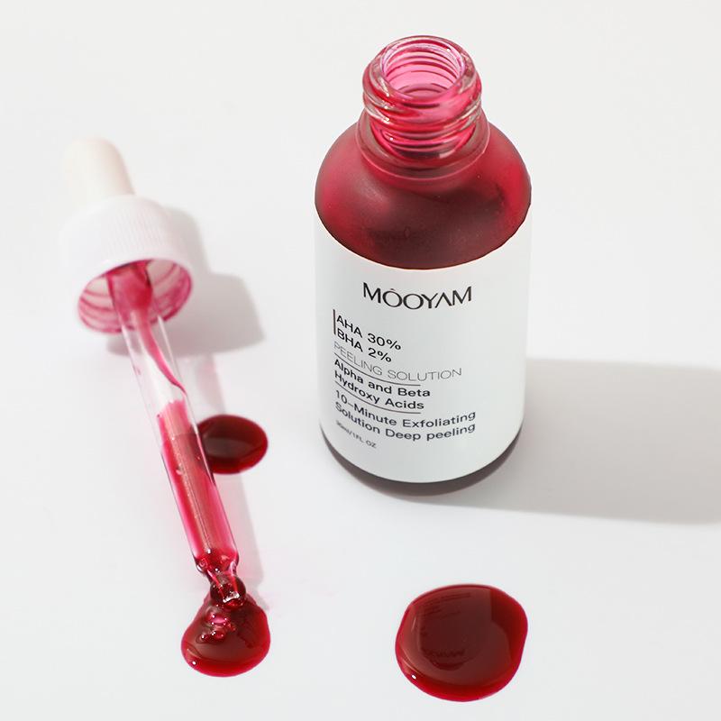 Giải pháp bong tróc, AHA 30% + BHA 2%, Huyết thanh mặt tẩy tế bào chết, Lột hóa học, dành cho khuôn mặt, Chống lại vết thâm, Giảm tắc nghẽn lỗ chân lông, Nếp nhăn Women Nữ Serum Skincare Làm Đẹp Da