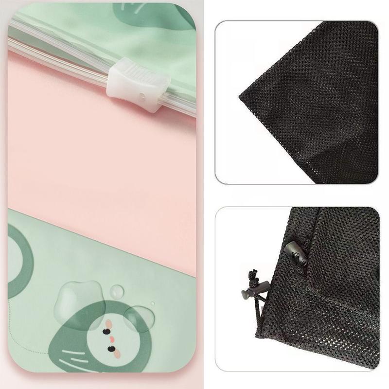 Portable PE Storage Bag Green Pink Multi-sizes Zipper Sealing Bag High Quality Cartoon Nuts Organizing Package Pouch 7