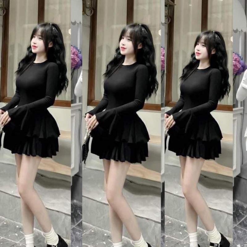 SET CV XOÈ TẦNG áo tay dài