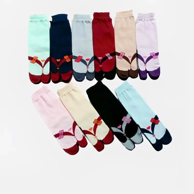 Kaos Kaki Jempol Anak Perempuan Motif Sandal Jepit, Tapak Hitam, Murah Untuk Usia Anak SD, TK, PAUD