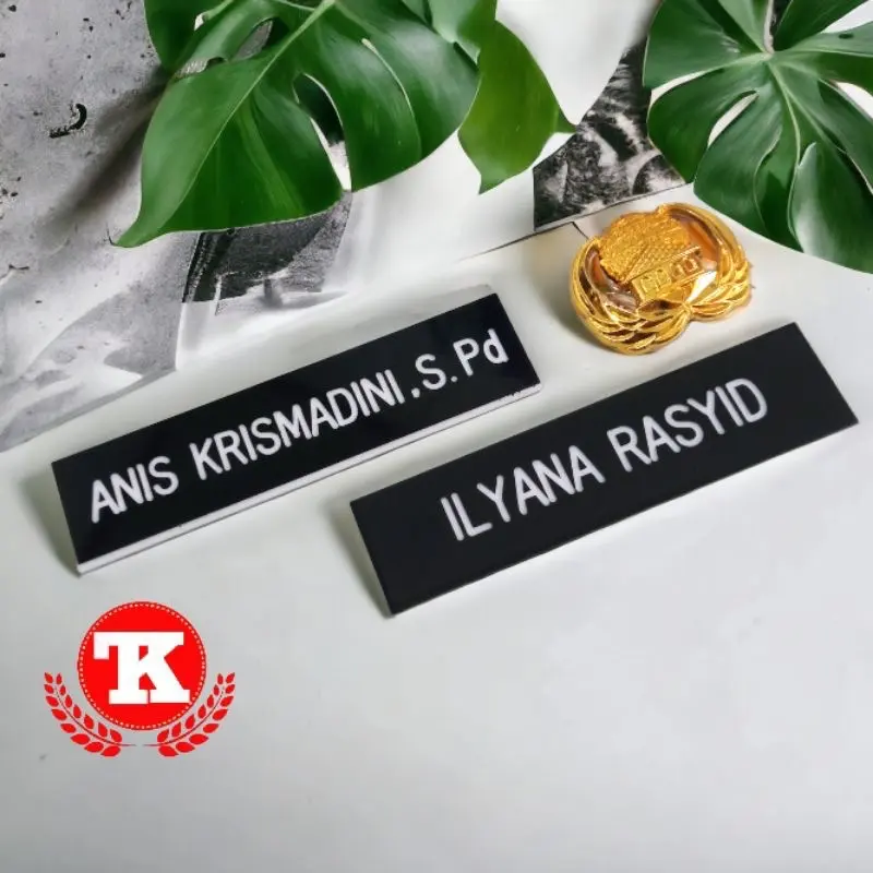 Papan Nama Dada Grafir Murah Plus Pin korpri Name Tag plus korpri