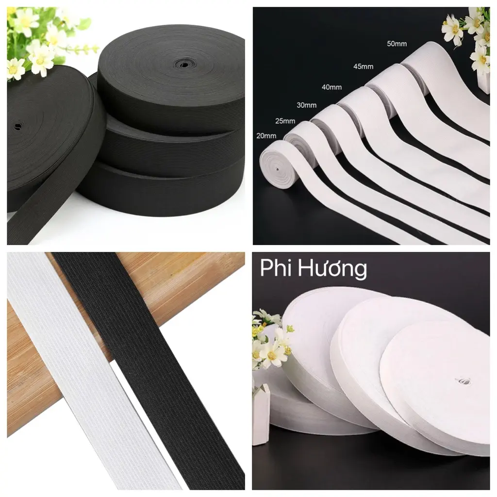 1 mét dây thun quần trắng đen 0.3cm 0.5cm 1cm 2cm 3cm...