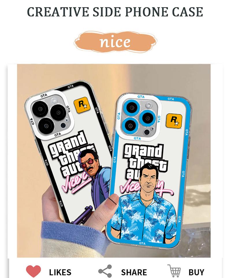 Product Introduction of Ốp Điện Thoại Gta Vice City, Trò Chơi Nóng Bỏng Sang Trọng, Ốp TPU Mềm Trong Suốt, Tương Thích Với iPhone 16, 15, 14, 13, 12, 11, Mini, Pro Max, X, XR, XSMax, 6S, 6, 7, 8 Plus, SE 0