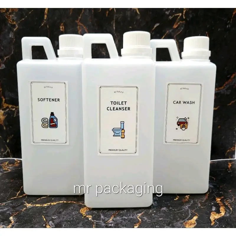 Jerigen Handle 1 liter + Sticker Label | Juringen Laundry isi ulang detergent softerner 3