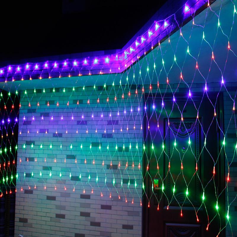 Product Introduction of [Local shipment] Waterproof Curtain Light LED Mesh Light 192LED Outdoor Garden Christmas Tree Festive Dekorasyon Fairy Light String Wedding Party Dekorasyon LED Light 220V Plug 13