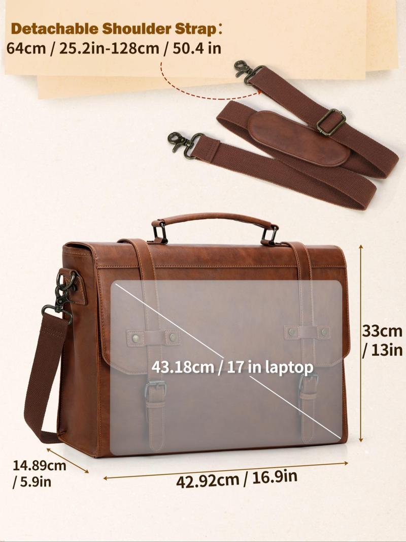 Product Introduction of Men's Elegant Vintage Solid Color Briefcase, Fashionable Large Capacity Laptop Bag, Casual Trendy Versatile High-quality Daily Commuting Bag 5