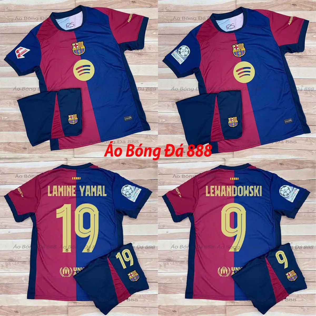 Bộ Quần Áo Bóng Đá, Áo Đá Banh CLB Barcelona Sân Nhà 24/25 - Vải Thái Cao Cấp