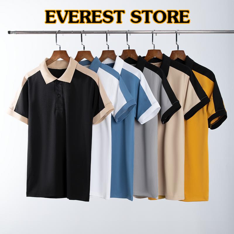 Áo thun polo nam phối cầu vai chất vải cá sấu co giản Everest phối màu mới