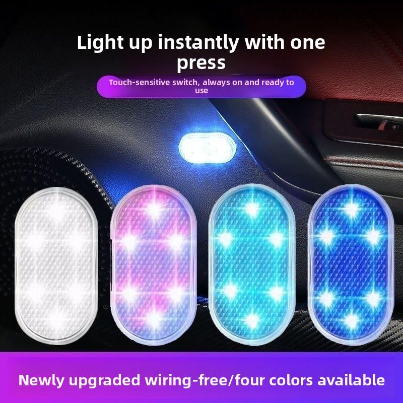  Đèn đọc sách trên ô tô đầy màu sắc Đèn LED khí quyển nâng cấp Cảm biến cảm ứng Sạc USB Đèn khẩn cấp trên mái ô tô 