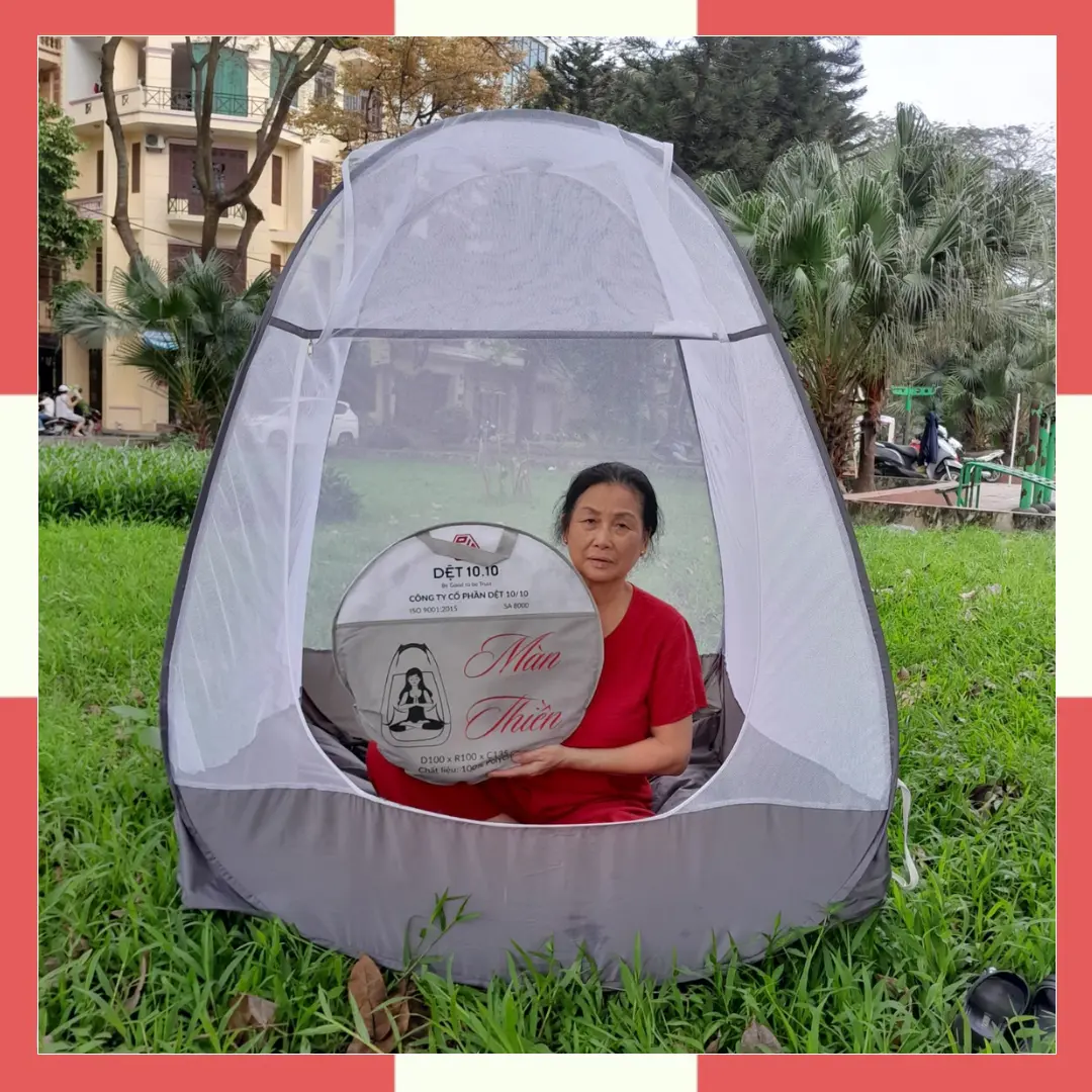 Mùng, Lều Ngồi Thiền Tự Bung May 10 kích thước D*R*C = 1m*1m*1m35, Bảo hành 18 tháng