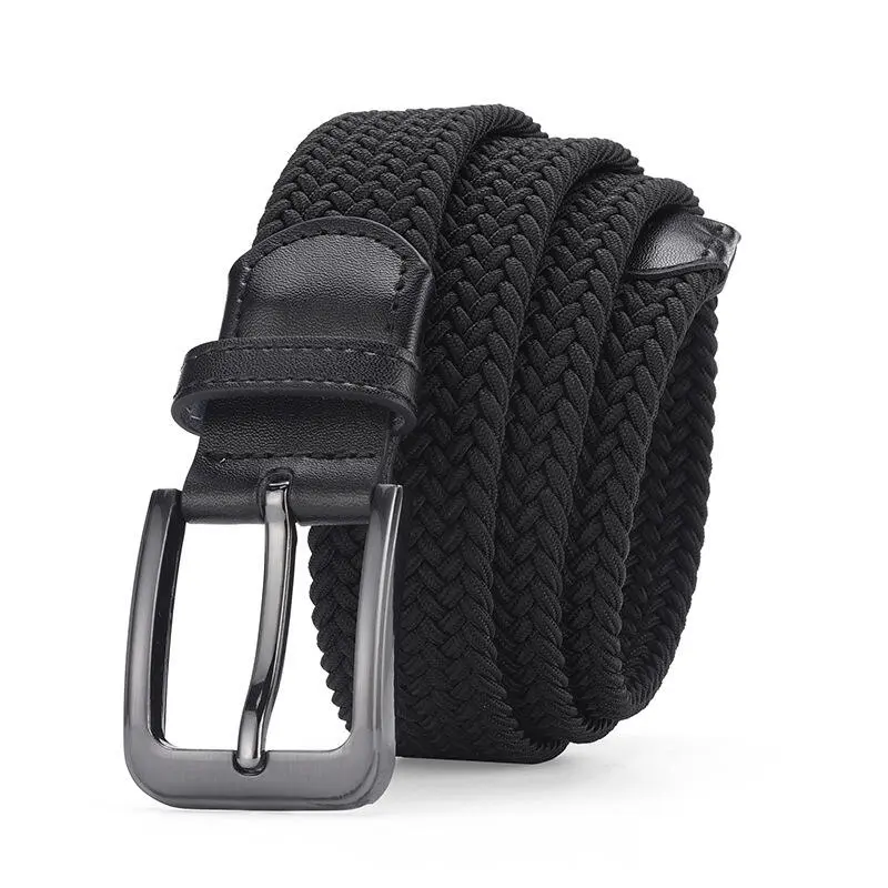 High end new versatile elastic woven needle buckle non perforated waist for men's outdoor belt