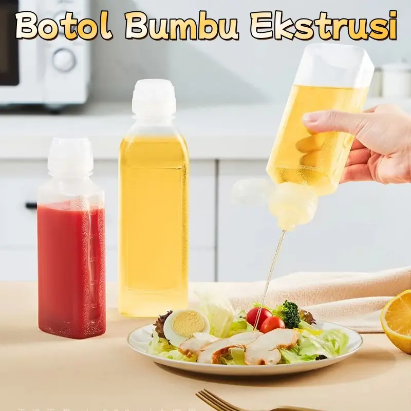 Vinnatsu Botol Bumbu Ekstrusi/Tempat Minyak Goreng Aesthethic/Botol Minyak Kaca Anti Tumpah Estetik/ Wadah Saos Vinegar Kecap 0