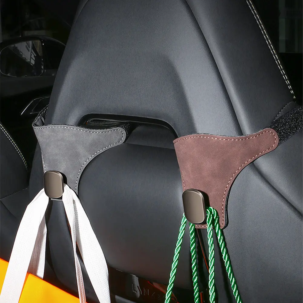 Car Suede Leather Hook Sports Seat Back Hook Integrated Vehicle Hook for Car Storage Metal Hook #476716
