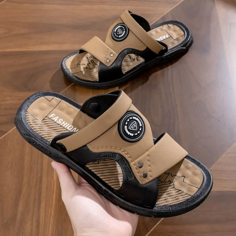 2025 Men's Summer Sandals Non-Slip Versatile Beach Shoes New Odor-Resistant Dual-Use Men's Fashion Waterproof Hot-Selling Slippers