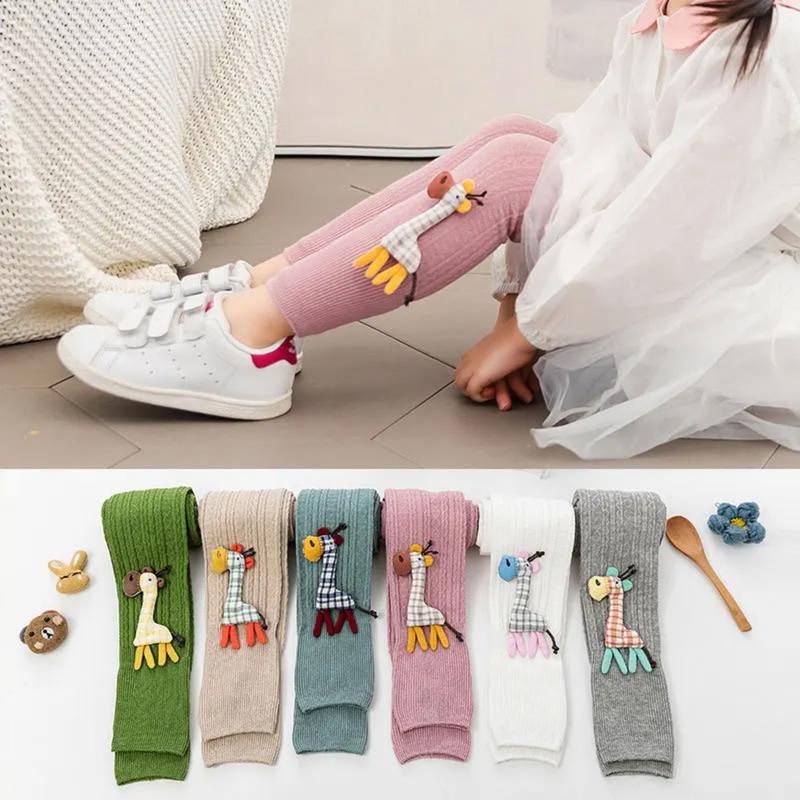 1 To 9 Years Spring Autum Cute Deer Girl Trousers High Quality Cotton Girls' Leggings Soft Knitted Pants for Children's Legging 0
