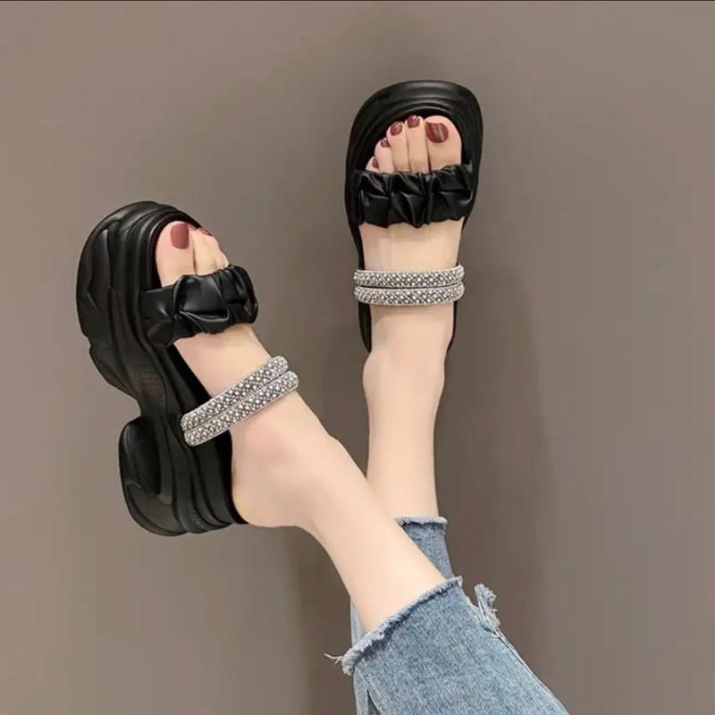 DÉP BM QUAI XẾP DÂY ĐÁ 9p f1b DéP Shoes DéP Shoes Nữ GiàY