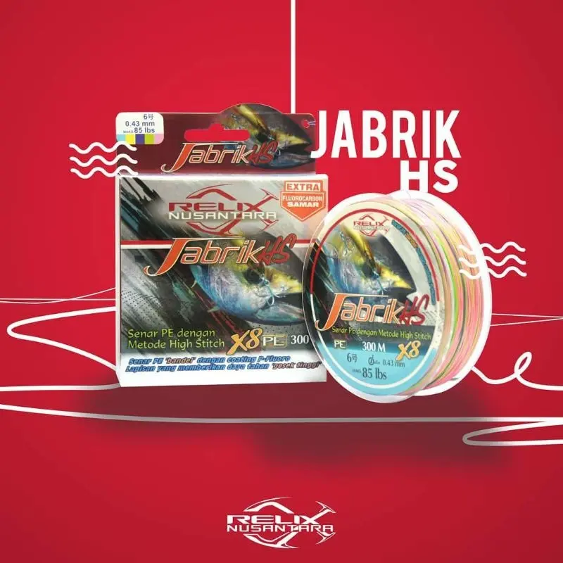 PE Jabrik HS Relix Nusantara 0.8-200M Senar PE Tahan Gesek P-Fluoro Dilapisi Coating 1