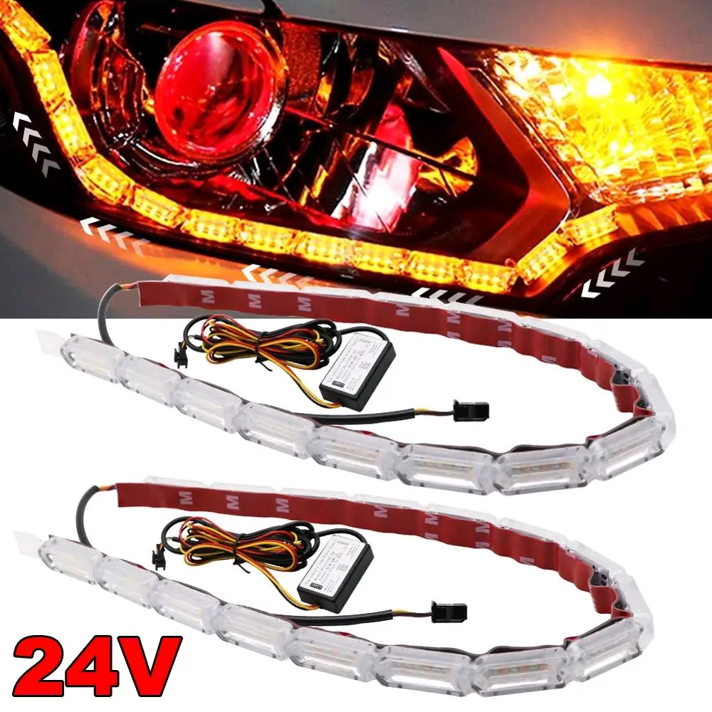Sepasang Led Alis Kristal Truk Welcome Car - Mobil Motor 50cm 24V/12V IP68 Waterproof