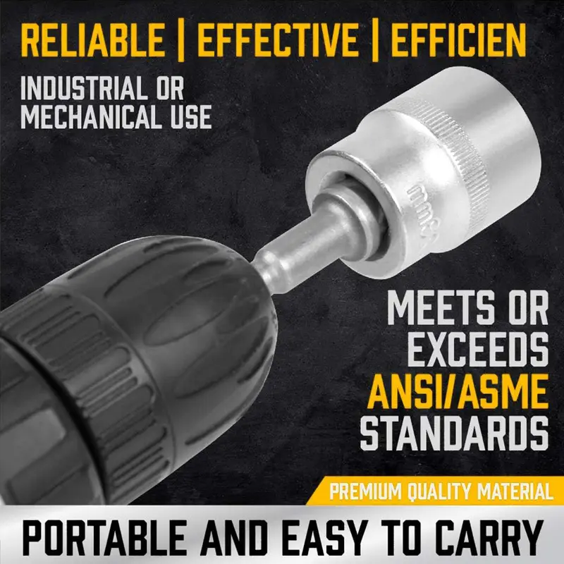 JLD Socket Adapter Drill Bits Hex Shank Impact Driver Tools 1/4" 3/8" 1/2" Adapter Kepala Bor Hex Kunci Socket Impact Driver Converter 3PCS 4