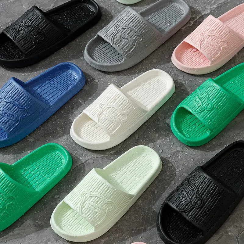 Cute Bear Cartoon Slippers Female Bath Indoor Home Flip-Flops Non-Slip Slip-On Shit Slippers