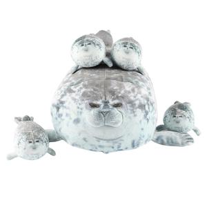 Juego de 5 almohadas de peluche Chubby Blob Seal: incluye 4 peluches de foca bebé y 1 de mamá foca; almohada decorativa de animal lindo para niñas y niños, ideal como regalo.