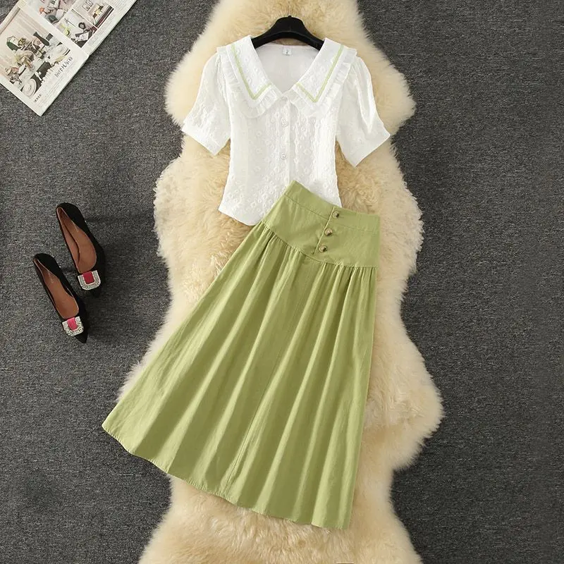 Chanel Style Suit Dress for Women Summer New Fashion Short Shirt Top and Skirt Elegant Two-Piece Set