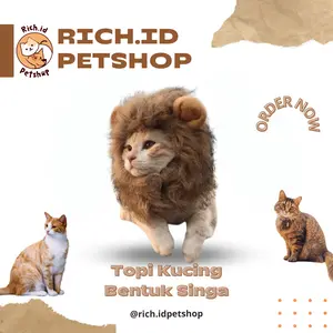 Topi Kostum Kucing dan Anjing bentuk Wig / Rambut Singa