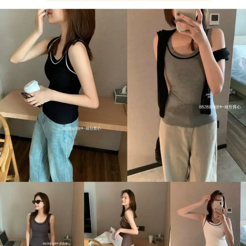 Áo Ba Lỗ Tăm Hàn Cao Cấp M8828 Nữ Top Women 0
