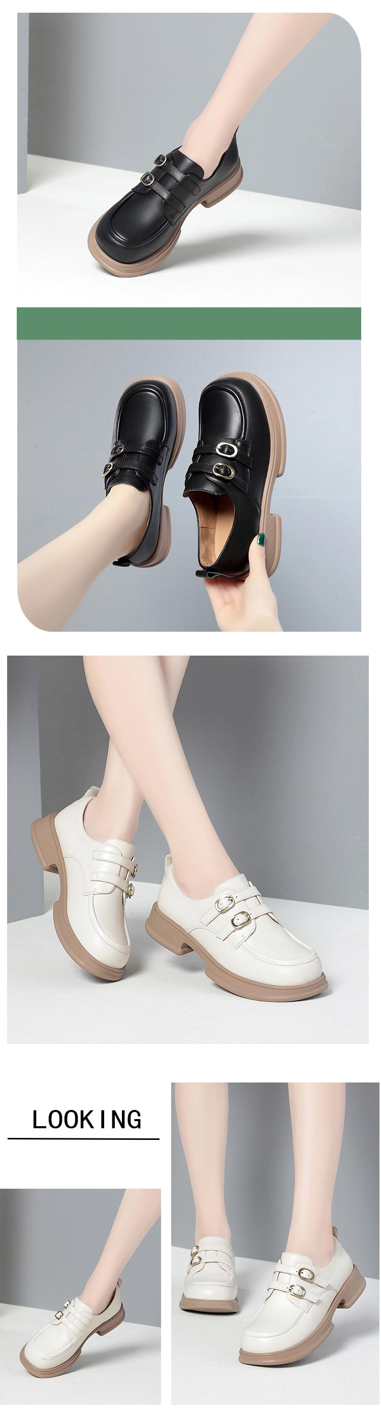Product Introduction of Single Shoe Women's Platform  New British Style Small Leather Shoes Anti-slip Loafers Women's Handmade Casual Women's Shoes 4