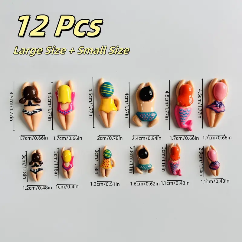 Swimming Character Fridge Magnet, 12pcs/set Creative Swimming People Fridge Magnet, Home Decor for Whiteboard, Cabinet & Dishwasher 1