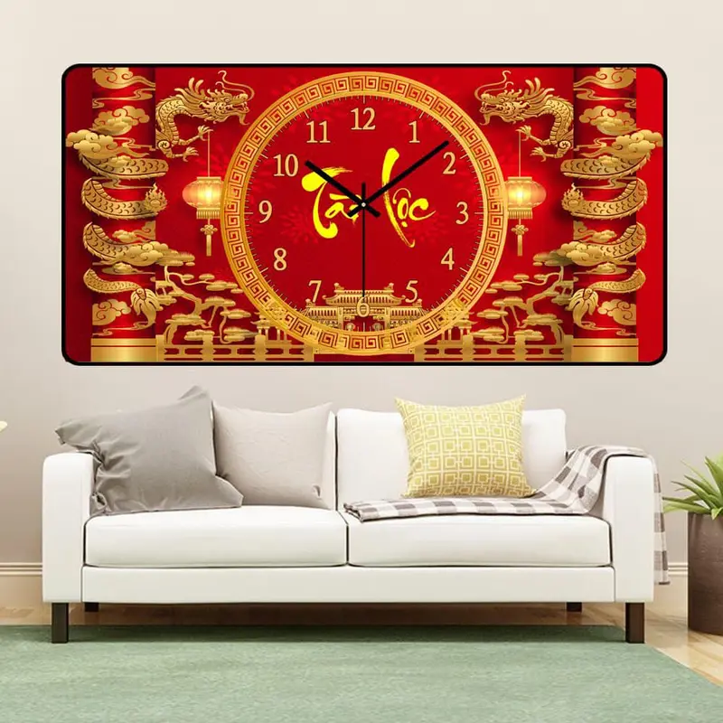TRANH ĐỒNG HỒ TRÁNG GƯƠNG CAO CẤP 5D IN UV Treo Tường Decor Decor Phòng Trang Trí Trang Trí Nhà Phòng Khách đồng  hồ đồng  hồ tranh treo 3