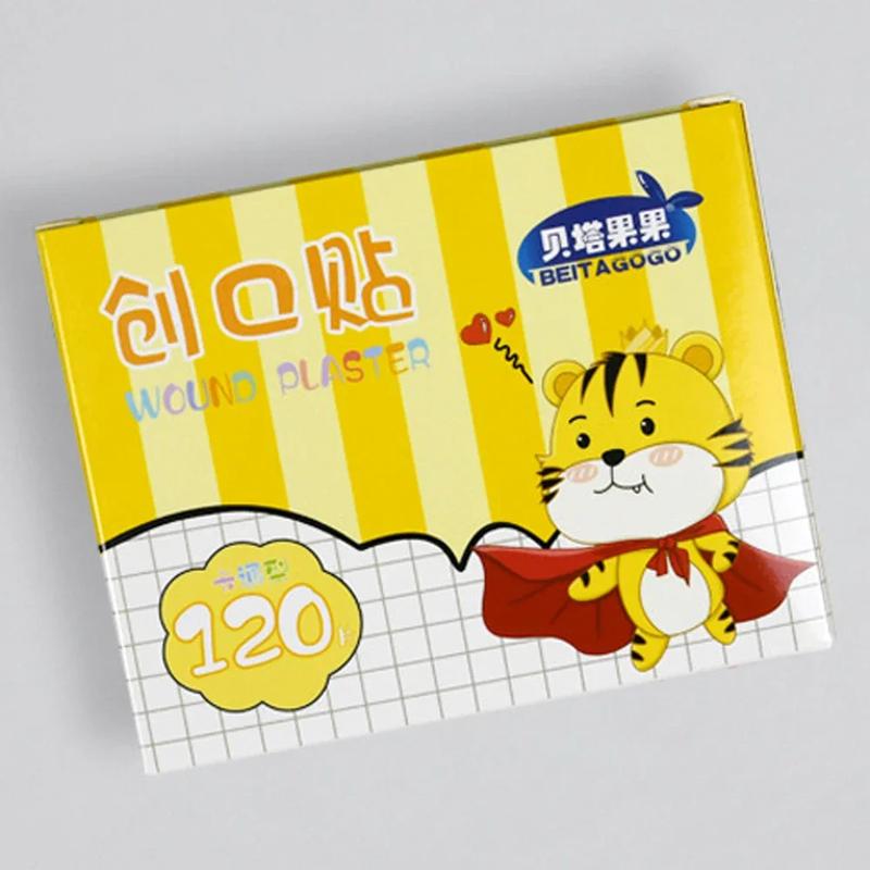 Product Introduction of 120pcs/box Colorful Cartoon Cute Band Aids Waterproof Breathable Strong Adhesion Wound Hemostasis Anti-Bacterial Woundplast 18