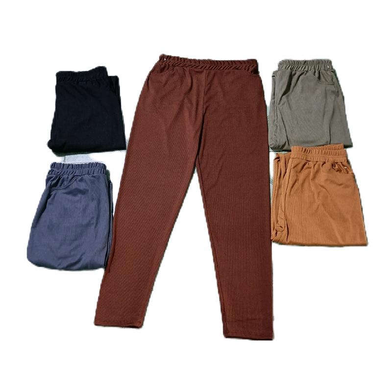 quần thun gân tăm ống nhỏ có 2 túi trước ms39 Nữ