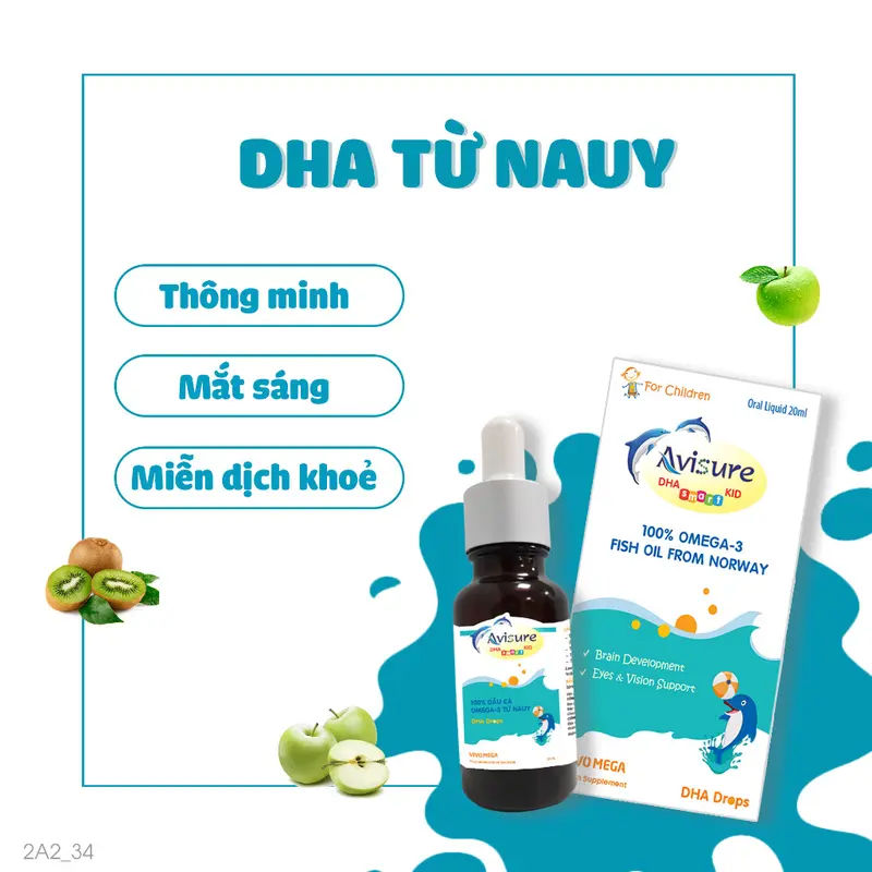 DHA cho bé Avisure DHA EPA, Omega 3 tinh khiết NaUy phát triển trí não, bé thông minh mắt sáng 8