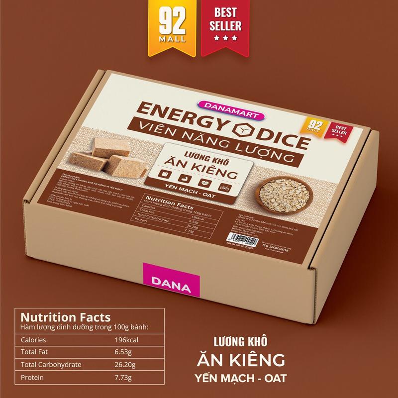 (Hộp 500g) Lương Khô Ăn Kiêng Yến Mạch Cho Người Giữ Dáng, Tiểu Đường Snack Ăn Vặt Bánh Quy