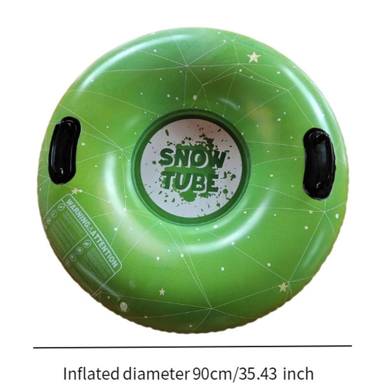 Product Introduction of Inflatable Snow Tube Children Skiing Tube Snow Toy 35 inch with Handles for Games Sledding Family Activities Xmas Winter Fun 0