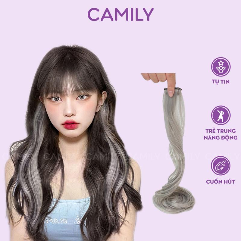 Tóc giả highlight Camily kẹp tóc xoăn dài nhiều màu CM12