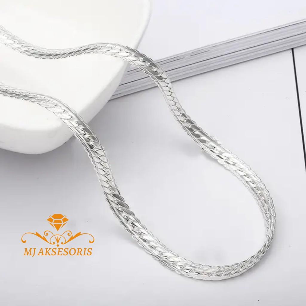 Kalung Sisik Naga Titanium Silver Stainless Anti Karat