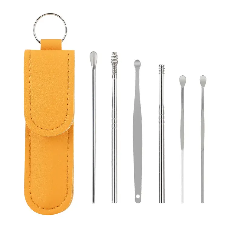 6-Piece Ear Pick Set, Portable Home Spiral Ear Care Kit, Earwax Removal Tool Set