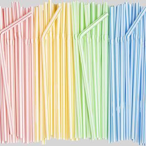 Disposable Plastic Drinking Straws (100pcs), Flexible Drinking Straws, Drinking Supplies for Home & Party, Kitchen Gadgets, Summer for Gift, Sweets Kitchen Accessories, Back to School Essentials, Party Supplies, House Accessories, Mens Gifts, Men'S Gifts